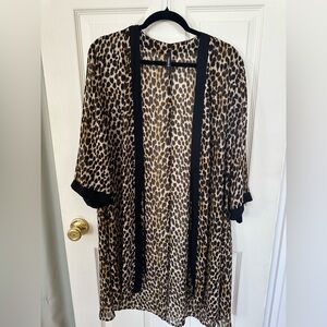 Torrid Leopard Print Kimono with Black Accents